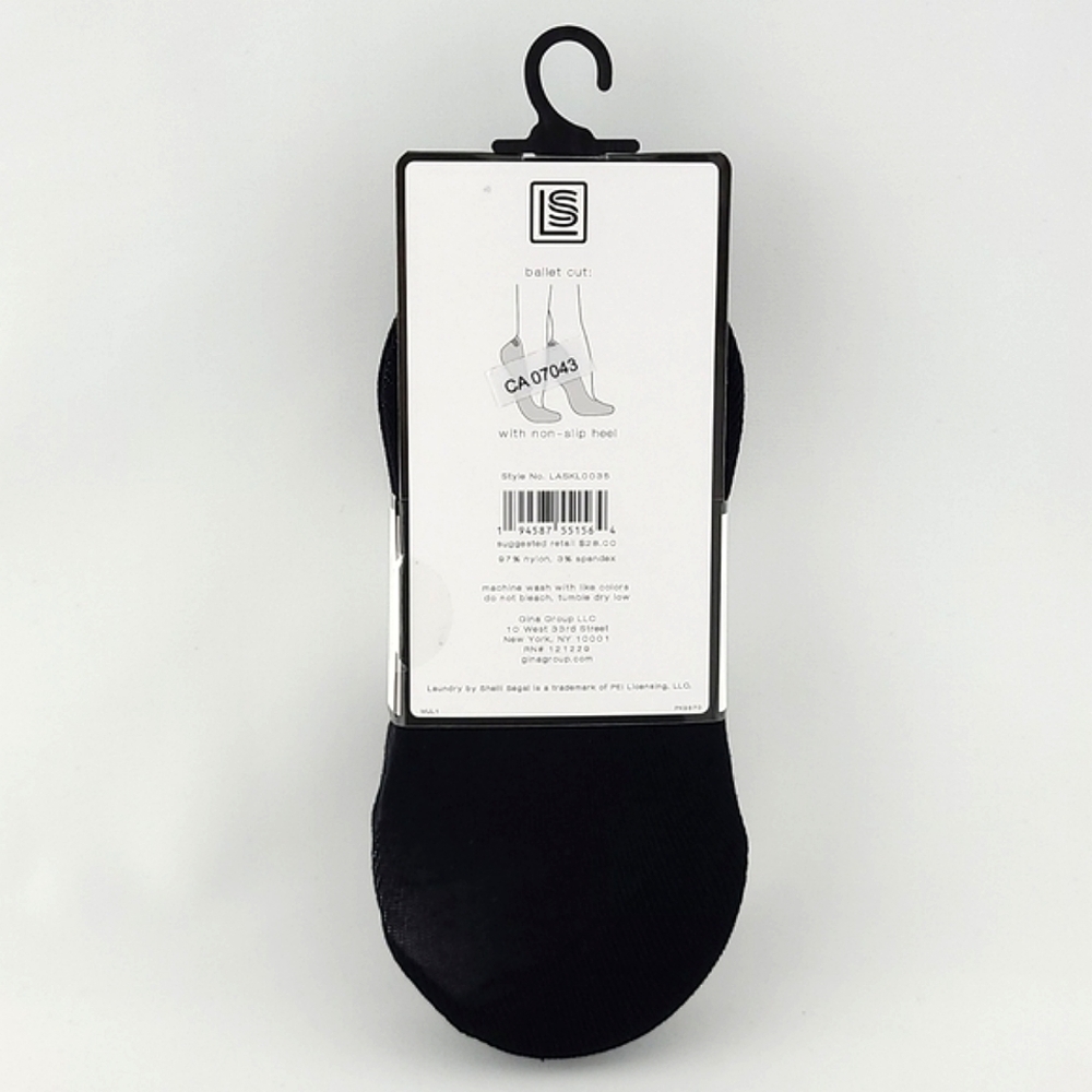 Laundry by Shelli Segal 6 Black Prs Ballet Cut Microfiber Liners Non-Slip Heel - Picture 2 of 6